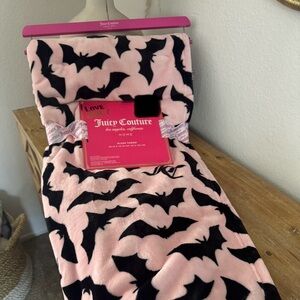 Juicy Couture Pink Halloween Blanket with Bats
